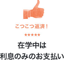 在学中は利息のみのお支払い