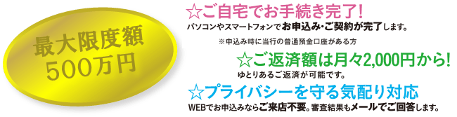 最大限度額500万円 最大限度額500万円