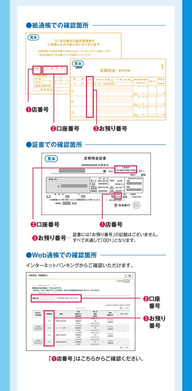 Web通帳での確認箇所