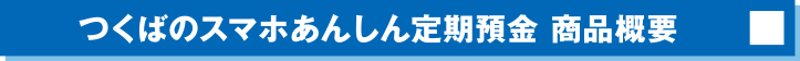 つくばのスマホあんしん定期預金 商品概要
