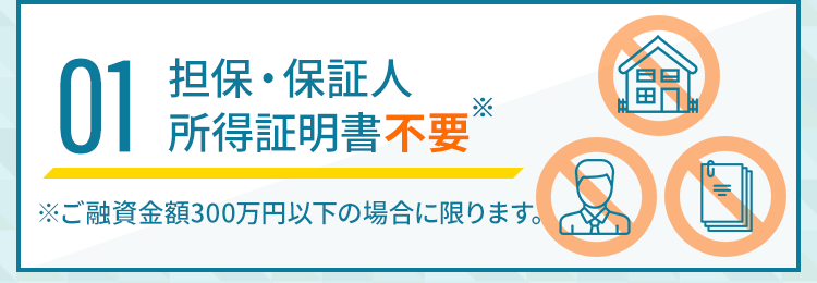 01:担保・保証人・所得証明書不要