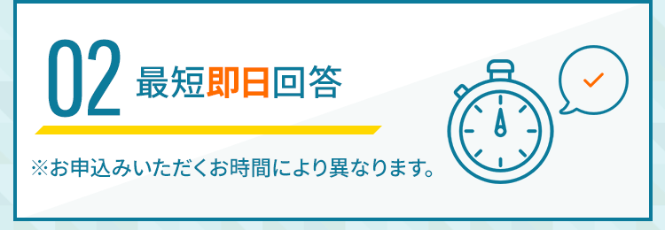 02：最短即日回答