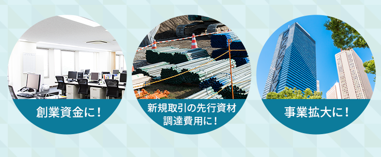 創業資金に！調達費用に！事業拡大に！