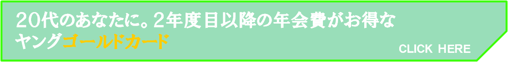 20代のあなたに。2年度目以降の年会費がお得なヤングゴールドカード